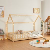 Hausbett Hesel mit Rausfallschutz 90x200cm Holzoptik
