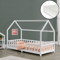 Kinderbett Sisimiut mit Matratze 90x200 cm Weiß