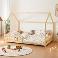 Hausbett Hesel mit Rausfallschutz 120x200cm Holzoptik