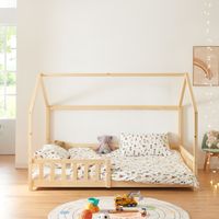 Hausbett Hesel mit Rausfallschutz 120x200cm Holzoptik