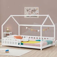 Hausbett Hesel mit Rausfallschutz 90x200cm Weiß