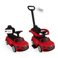 Rutscherauto Mercedes C Klasse rot mit Schiebestange, Kinderfahrzeug mit Sound Lenkrad