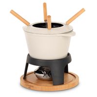 La Fonderie 1890 MONT JOLY Fondue-Set aus Gusseisen, Beige, 4 Personen