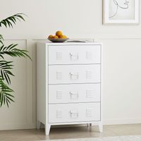 Metallschrank Hämeenlinna - mit 4 Schubladen - 80x40x92cm - Weiß