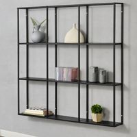 Wandregal Jelsa - 100x18x110cm - Schwarz