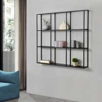 Wandregal Jelsa - 100x18x110cm - Schwarz