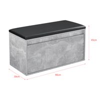 Schuhbank Degerfors - 80x39x45cm - Betonoptik/Schwarz