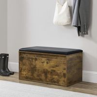 Schuhbank Degerfors - 80x39x45cm - Eiche dunkel/Schwarz