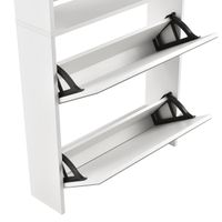 Schuhschrank Vogar mit 4 Türen - verspiegelt - 134x63x17cm - Weiß