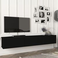 Fernsehschrank Vihti - 180x31x29,5cm - Schwarz