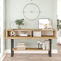 Konsolentisch Lappeenranta - 139x43x76cm - Eiche rustikal/Schwarz
