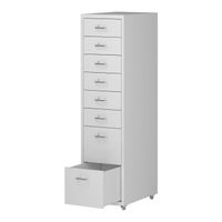 Rollcontainer Kökar - 109x28x41cm - 6+2 Schubladen - Weiß
