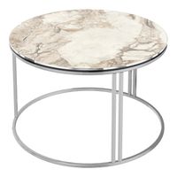 Couchtisch Aulum - 50x70cm - Marmor, weiß / Silber