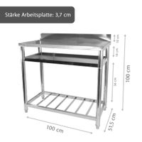 Höhenverstellbarer Edelstahltisch, Robuster Arbeitstisch für Outdoorküche, Filetiertisch