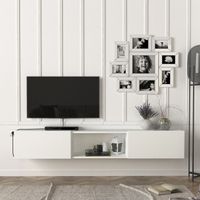 Fernsehschrank Paltamo - 180x31x29,5cm - Weiß