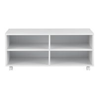 Rollbares Lowboard Grönna - 90x35x40,5cm - Weiß, matt