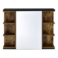 Badezimmerschrank Harstad - Dunkler Holzton / Schwarz