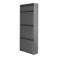 Schuhschrank Sokndal - 3+1 Kippfächer - Grau