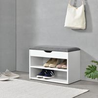 Schuhbank Gentofte - 60x30x46cm - Weiß/Grau