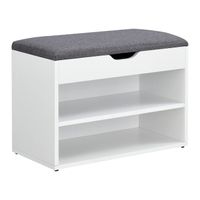 Schuhbank Gentofte - 60x30x46cm - Weiß/Grau