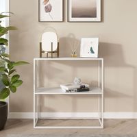 Konsolentisch Strömstad - 80x80x26cm - 2 Ablagen - Weiß