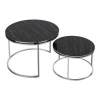 Couchtischset Skagen - Marmor, schwarz / Silber