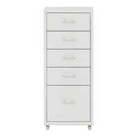 Rollcontainer Kökar - 69x28x41cm - 5 Schubladen - Weiß, matt