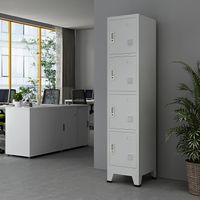 Schließfachschrank Joroinen - mit 4 Türen - 180x38x45cm - Grau