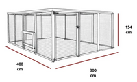 Hühnerauslauf XL Rot, EZ Chicken Home 12,24 m² Hergestellt in EU