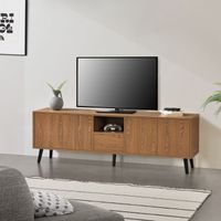Fernsehtisch Hedemora - 140 x 30 x 45,5 cm - Dunkler Holzton