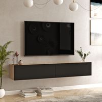 Fernsehtisch Lapinlahti - 180x31,5x29,5cm - Eiche/Schwarz