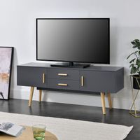 Fernsehtisch Alavus - 140x40x56cm - Dunkelgrau