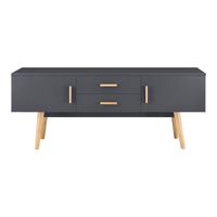 Fernsehtisch Alavus - 140x40x56cm - Dunkelgrau