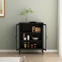 Sideboard Fauske - 80x40x101,5cm - Schwarz