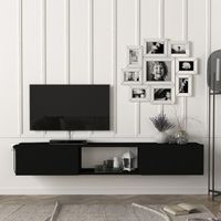 Fernsehschrank Paltamo 180x31x29,5cm Schwarz [en.casa]