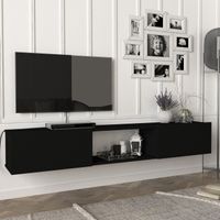 Fernsehschrank Paltamo 180x31x29,5cm Schwarz [en.casa]