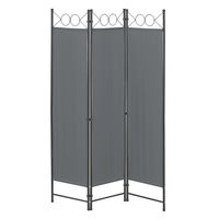 Raumteiler Saragossa 3-teilig 120x171 cm Dunkelgrau en.casa
