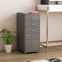 Rollcontainer Kökar - 69x28x41cm - 5 Schubladen - Grau