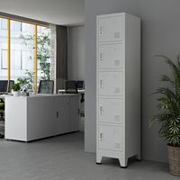 Schließfachschrank Joroinen - mit 5 Türen - 180x38x45cm - Grau