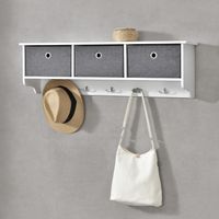 Wandgarderobe Horsens mit Aufbewahrungsboxen 100x20x30cm Weiß/Grau