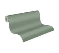Vliestapete einfarbig mit Textil-Optik 10,05 m x 0,53 m - Grün - einfarbige Strukturtapete