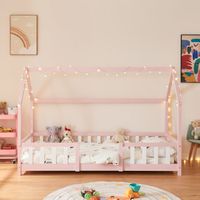Kinderbett Sisimiut 90x200 cm Rosa / Weiß