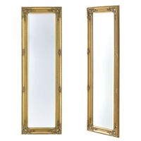 Wandspiegel Livorno 132x42 cm Ganzkörperspiegel im Eukalyptusholz Rahmen Antik Gold