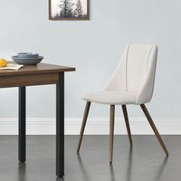 2er-Set Polsterstuhl Danzig Holzfarben Beige