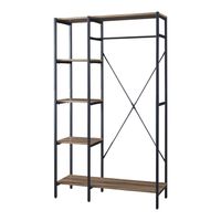 Garderobenständer Hvidovre 170x100x35 cm Schwarz/Holzfarben