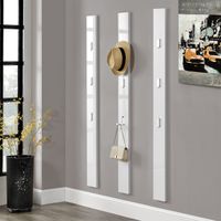 Wandgarderobe Hansnes mit 3 Klapphaken 170cm Weiß
