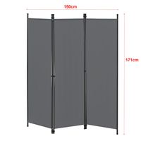 Raumteiler Huesca 3-teilig 150x171 cm Dunkelgrau