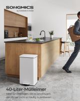 Mülleimer Küche 40 Liter Tretmülleimer weiß