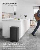 Mülleimer Küche 40 Liter Tretmülleimer schwarz