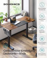 H?henverstellbarer Schreibtisch vintagebraun-schwarz